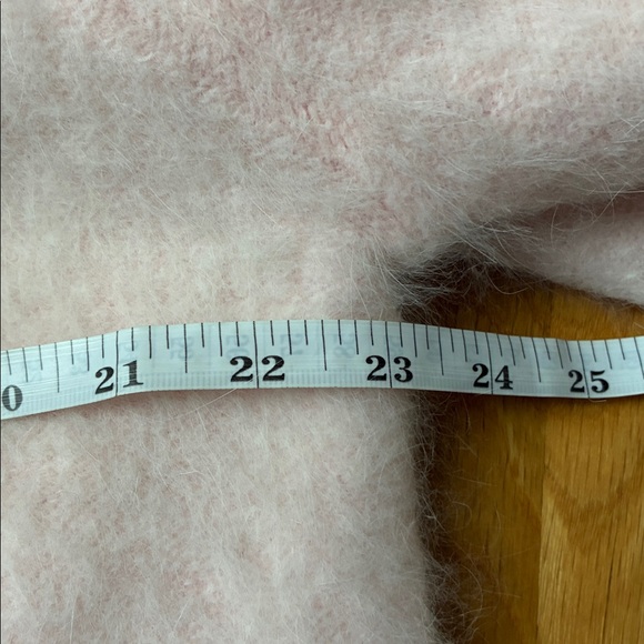 Lee Sands Long Cardigan Jacket Rabbit Angora Hair Blend Very Light Pink Size OS - Picture 13 of 16